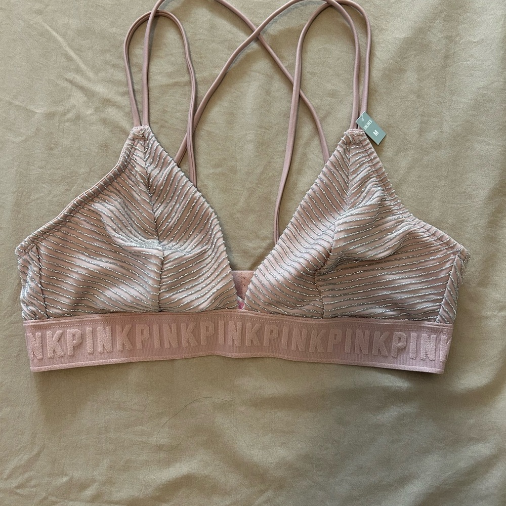PINK Victoria's Secret Ribbed Bralette - Blush Pink